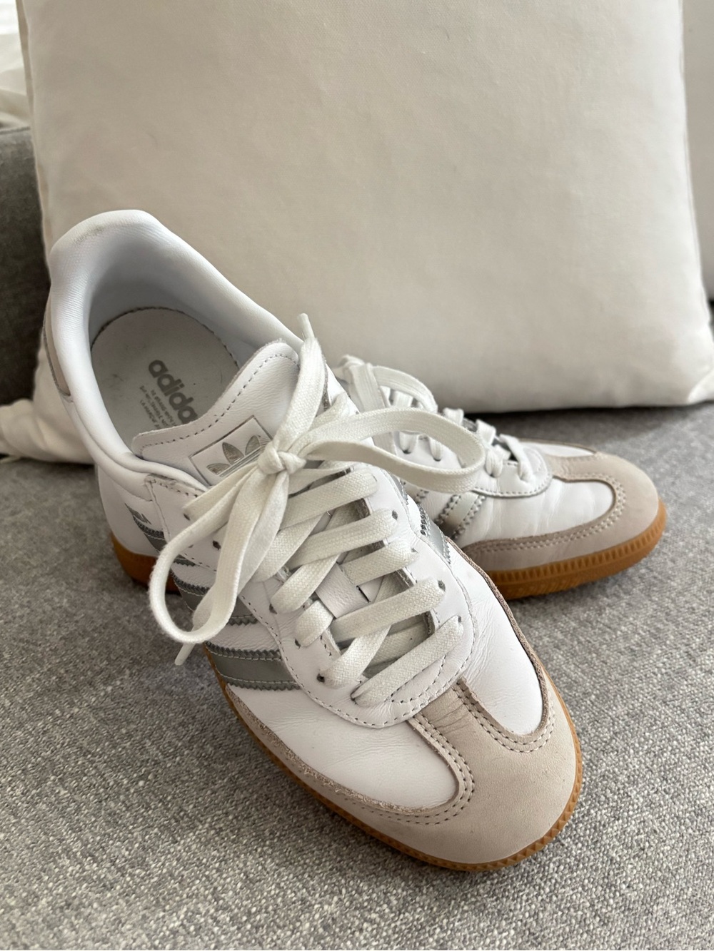Adidas Women’s White & Silver Samba OG